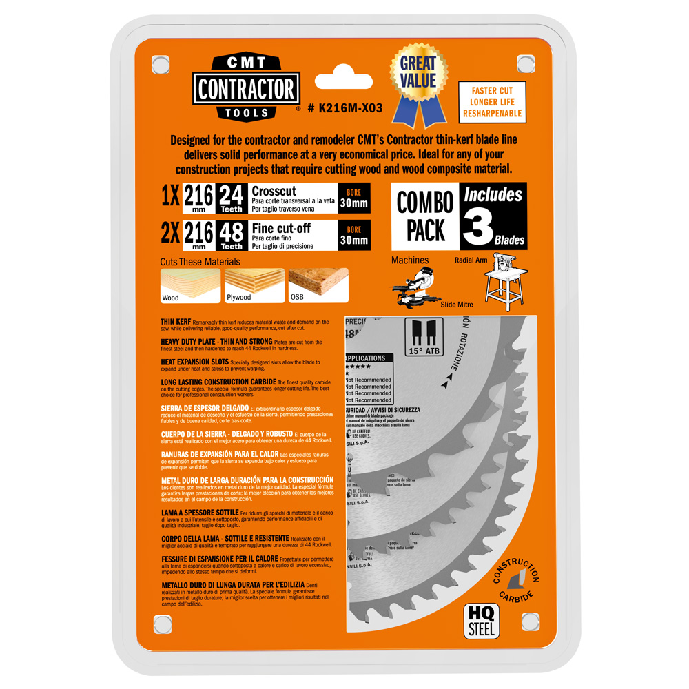 Contractor circular saw blades Combo pack K CONTRACTOR®