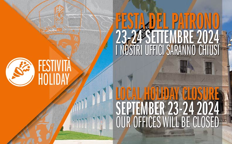 CMT Pesaro and Udine, Italy: Closure for local festivity on September 23-24