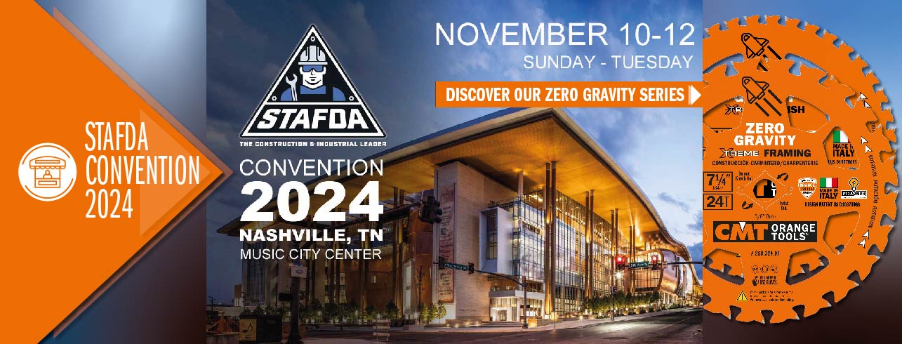 Visit CMT Orange Tools us at STAFDA Fair November 10-12, booth 210 and 212