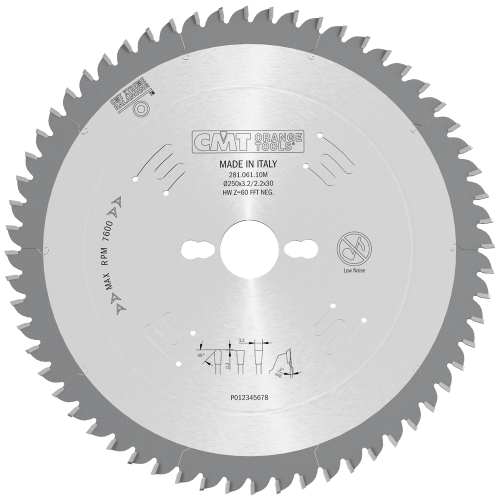 Lames circulaires XTreme pour mélaminés et agglomérés, angle de coupe négatif