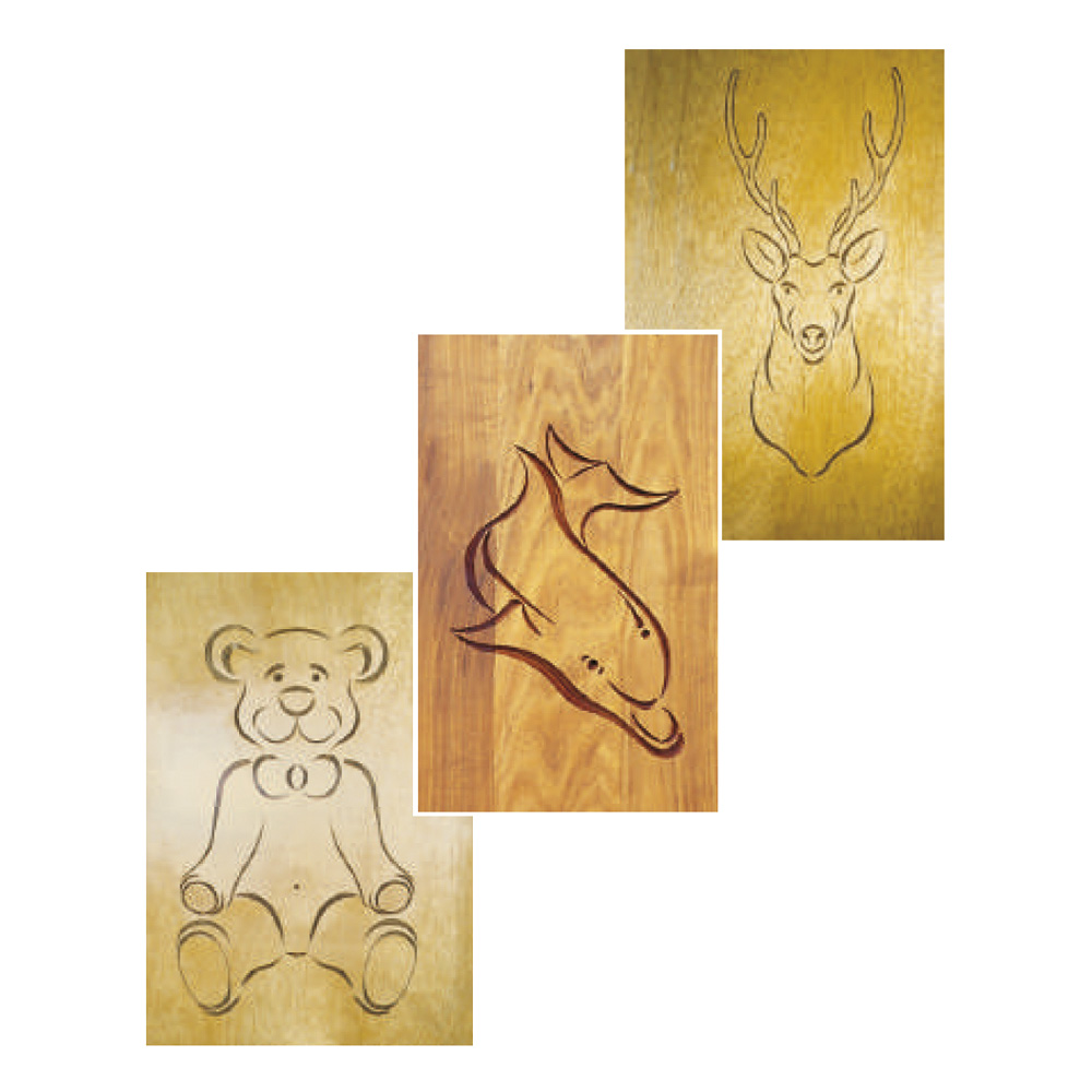 Système de défonceuse 3D Carver - Gravures d&#39;animaux sur bois