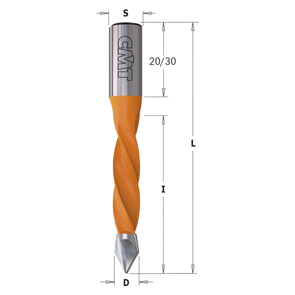 Mèches pour perceuses multi-broches pour trous débouchants, S=10mm - L=70mm