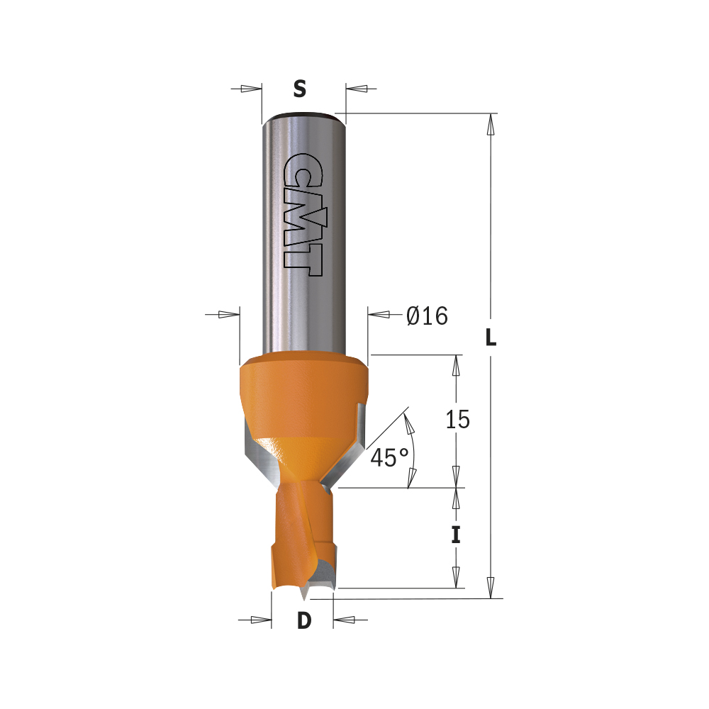 Dowel Drills with Countersink, S=10mm - L=57,5mm