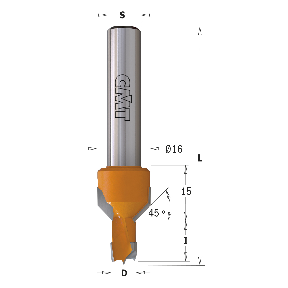 Mèches pour perceuses multi-broches avec fraisoir, S=10mm - L=70mm